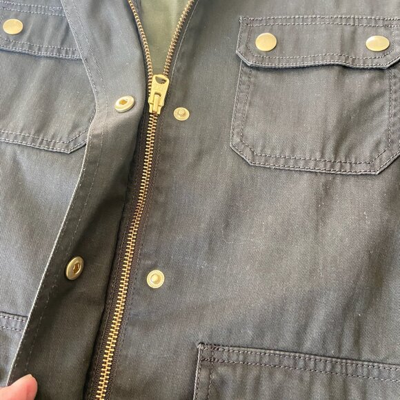 EUC J. Crew Black Utility Field Jacket | Classic Cotton with Gold Hardware Sz S - Picture 2 of 9